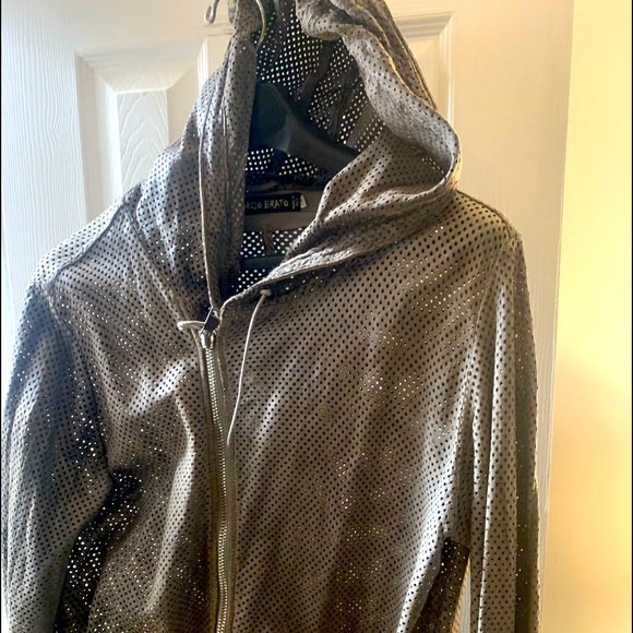 Giorgio Brato perforated leather hoodie